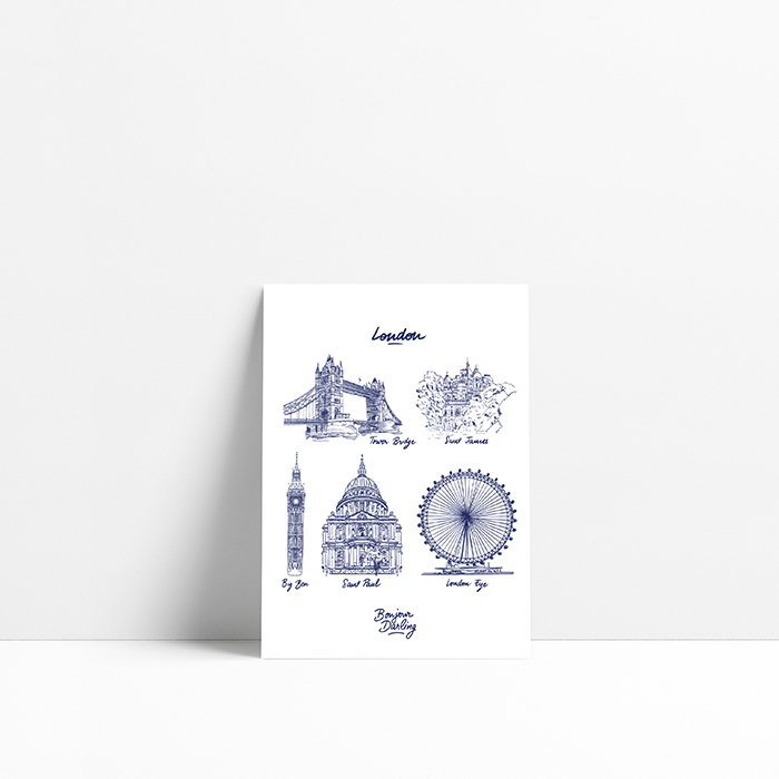 Carte avec les monuments de Londres