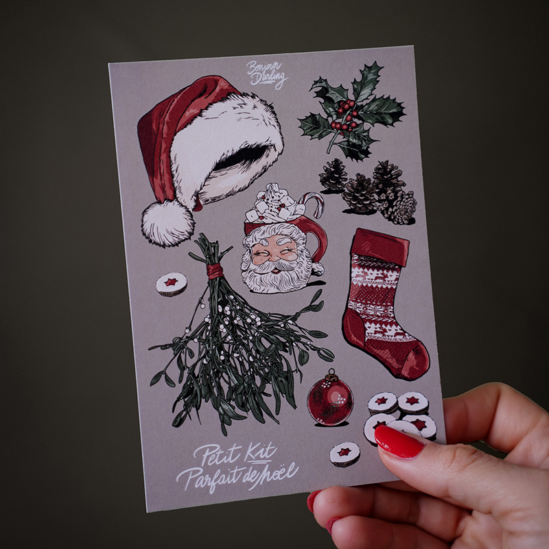 Pack 4 Cartes postales de Noël 🎅Nœuds, repas & kit – Image 6