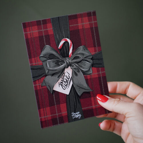 Carte postale de Noël 🎀 Nœud vert